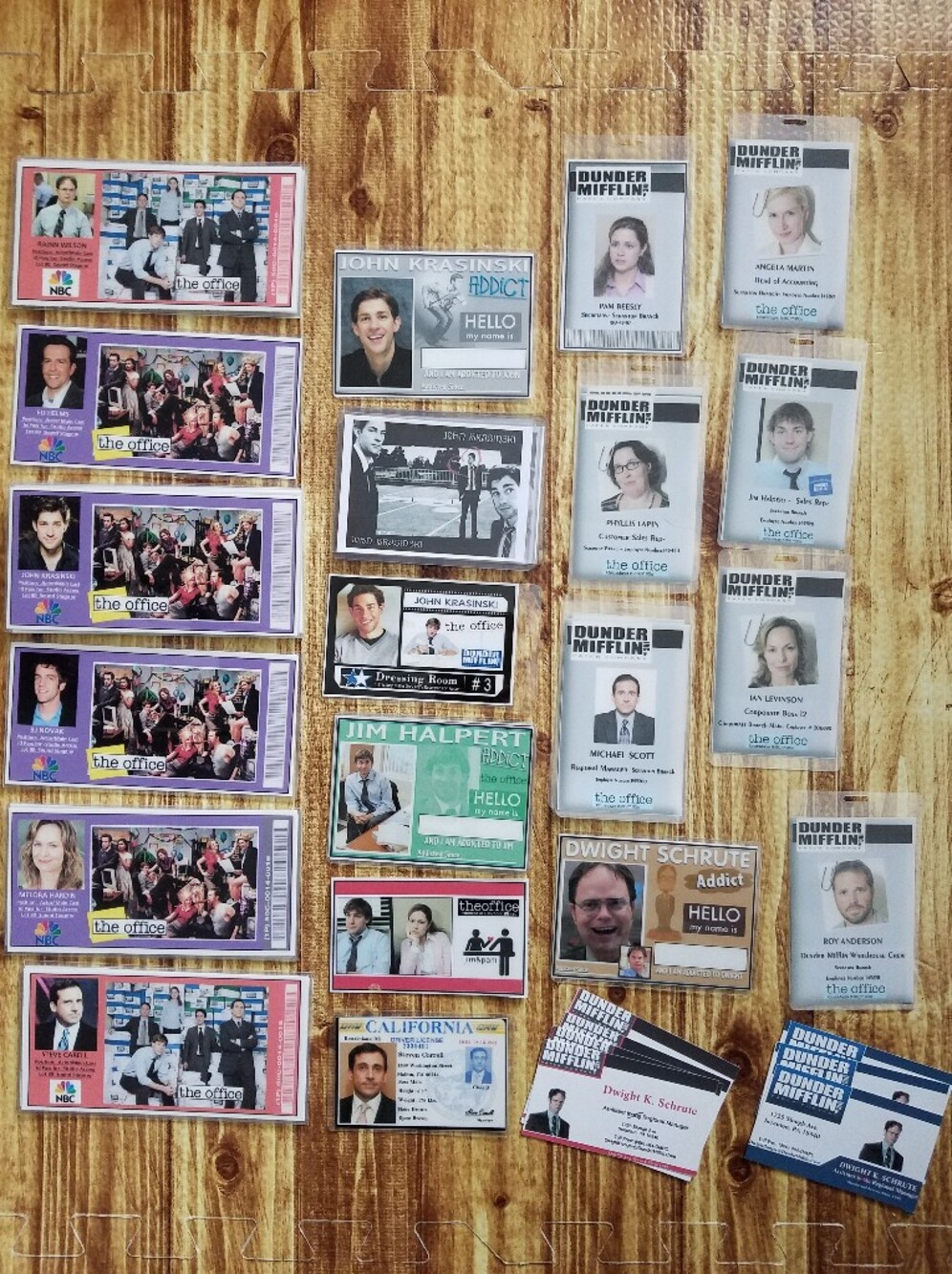 The Office TV Show Character Badge Card Lot - Party Supplies Funny Universal NBC